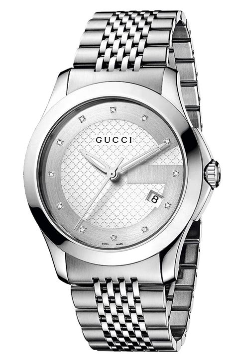 gucci g timeless diamond dial bi colour bracelet watch|gucci g timeless watch 40mm.